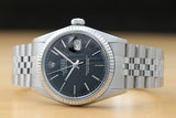 Rolex Men's 36mm 18k White Fluted Watch