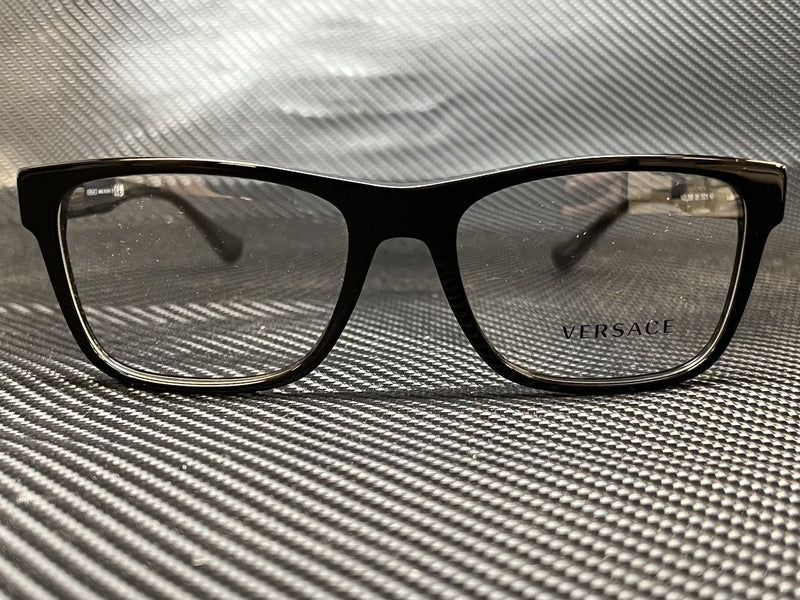 Versace Men's Black Rectangle Eyeglasses