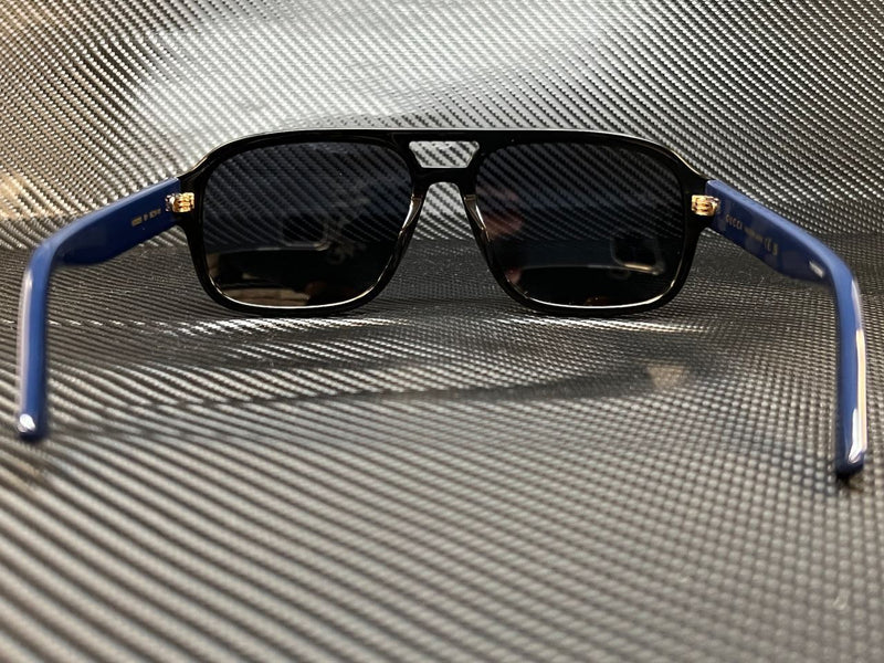 Gucci Men Black Rectangle Stripe Sunglasses
