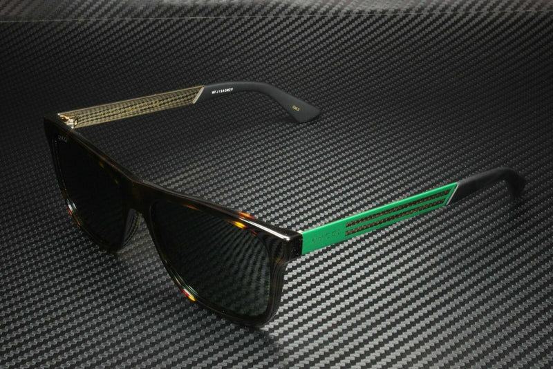 Gucci Men Havana Green Sunglasses