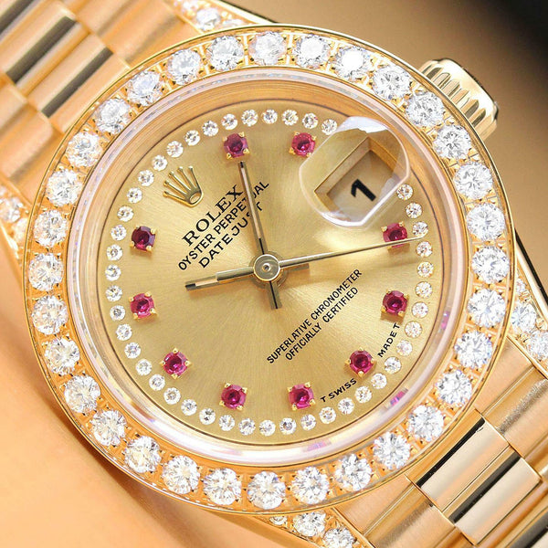 Rolex Ladies President 18kt Ruby Watch