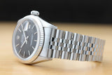 Rolex Men's 36mm 18k White Fluted Watch