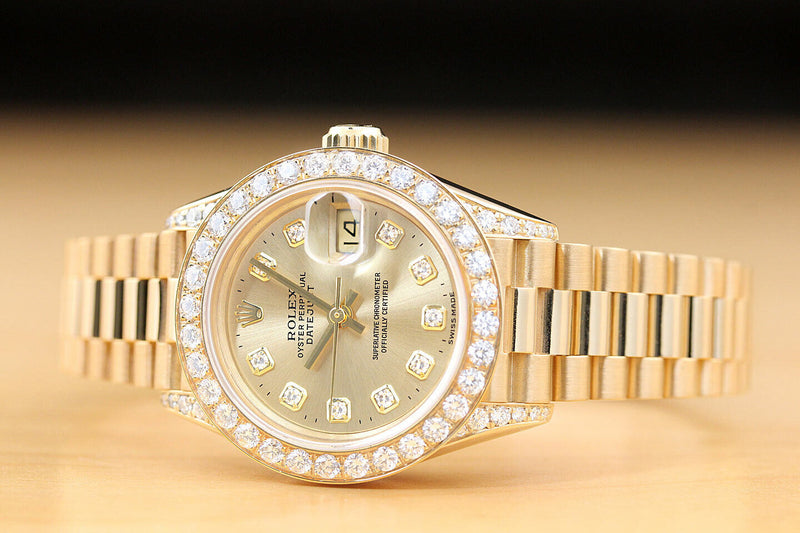 Rolex Women's President 18k 1CT+ Watch! Factory box + hang tag