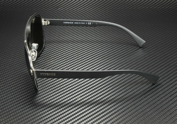 Versace Matte Silver Mirror Sunglasses
