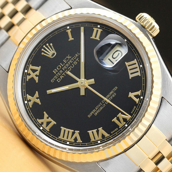 Rolex Men's 18kt Roman Numeral Watch
