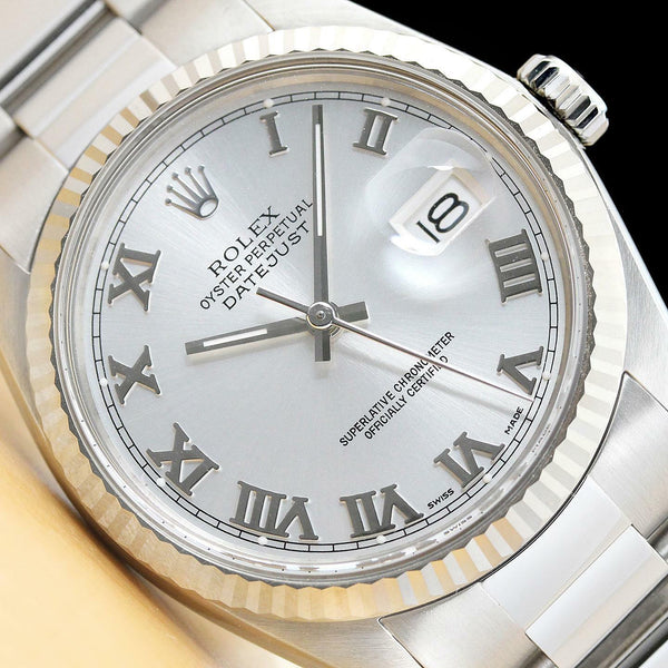 Rolex Men's Roman Numeral 18kt Watch