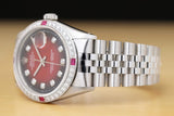 Rolex Men's 36mm Red Diamond Ruby Watch
