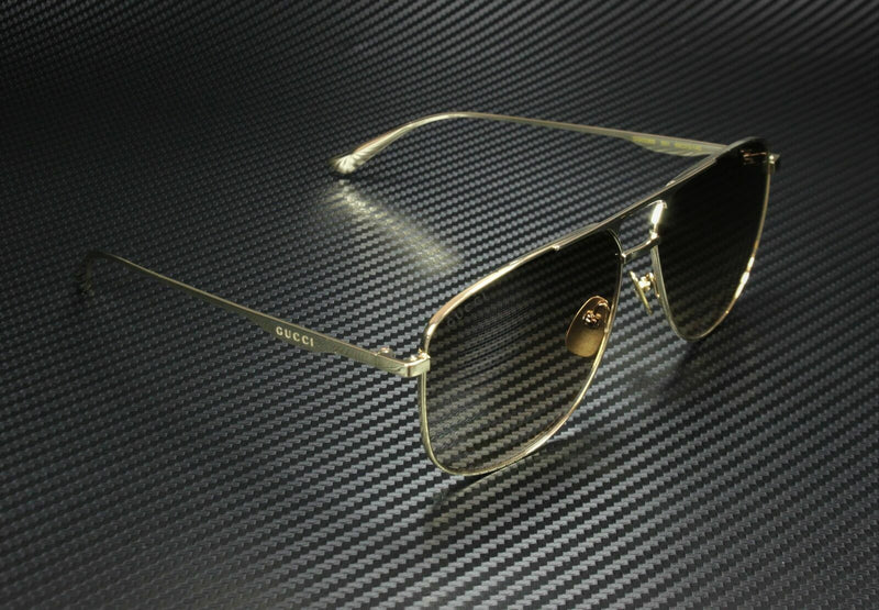 Gucci Men Gold Brown Sunglasses