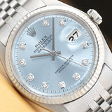 Rolex Men's 36mm Blue Ice DateJust Watch