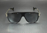 Gucci Men Black Gold Rectangle Sunglasses