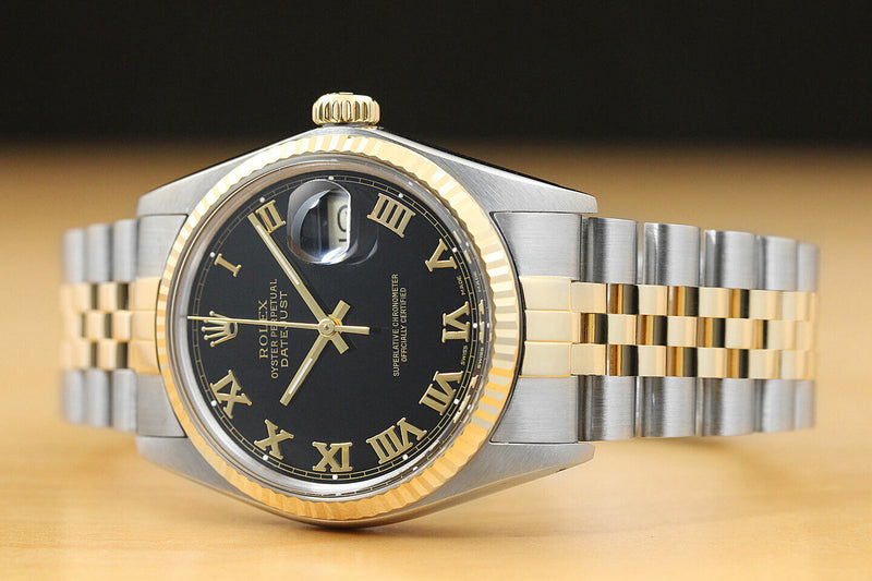 Rolex Men's 18kt Roman Numeral Watch