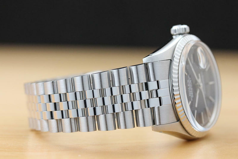 Rolex Men's 36mm 18k White Fluted Watch