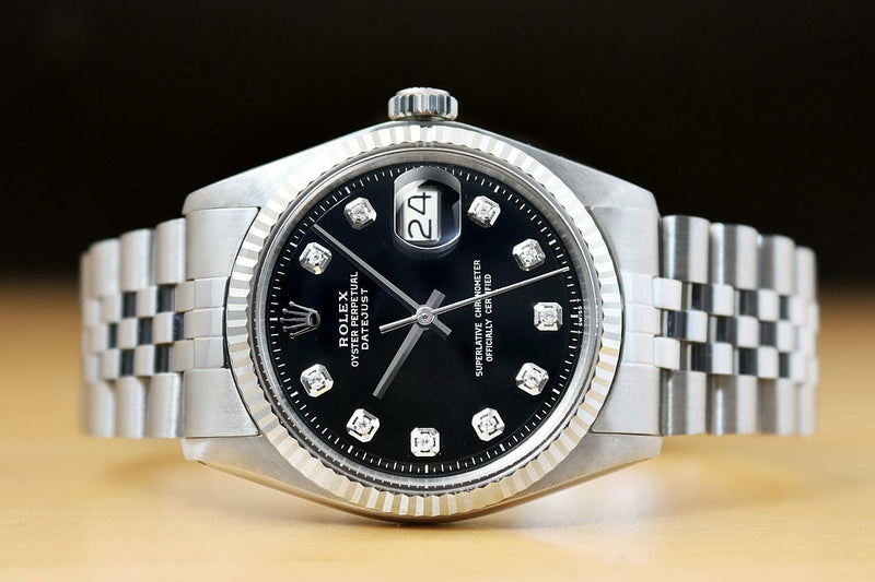 Rolex Men's Black Dial 36mm Watch