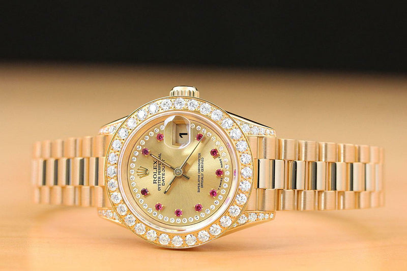 Rolex Ladies President 18kt Ruby Watch