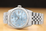 Rolex Men's 36mm Blue Ice DateJust Watch