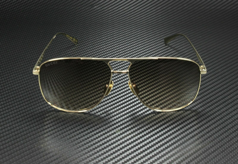 Gucci Men Gold Brown Sunglasses