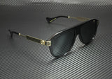 Gucci Men Black Gold Rectangle Sunglasses