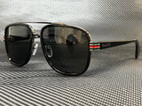 Gucci Men Black Aviator 58mm Sunglasses