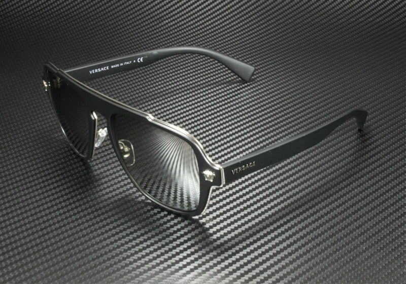 Versace Matte Silver Mirror Sunglasses