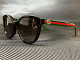 Gucci Women's Cat Eye Green Red Sunglasses
