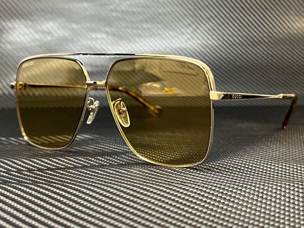 Gucci Men Silver Yellow 61mm Sunglasses