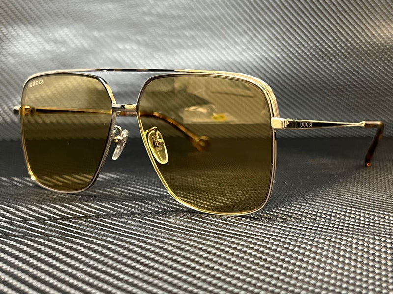 Gucci Men Silver Yellow 61mm Sunglasses