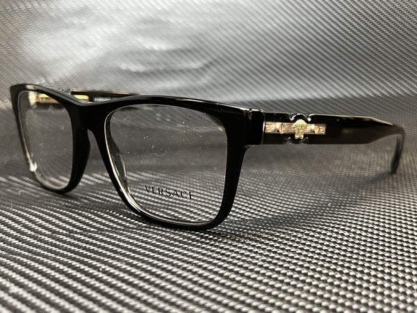 Versace Men's Black Rectangle Eyeglasses