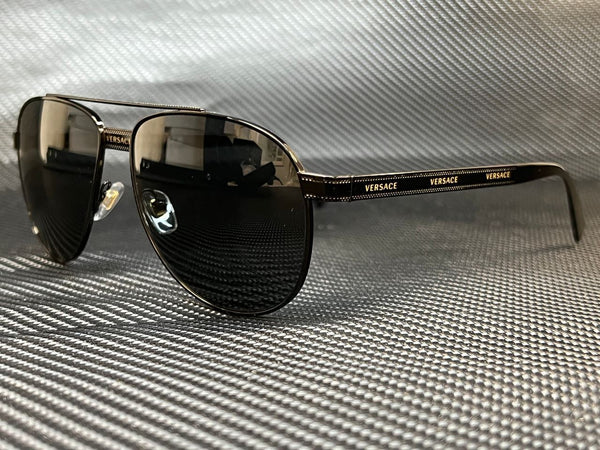 Versace Men's Black Aviator Sunglasses