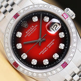 Rolex Men's 36mm Red Diamond Ruby Watch