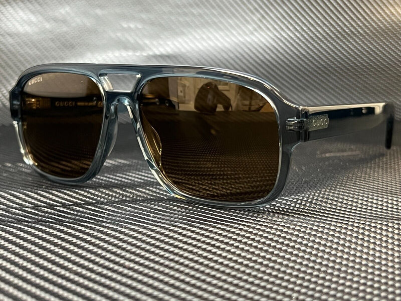 Gucci Men's Grey Rectangular 58mm Sunglasses