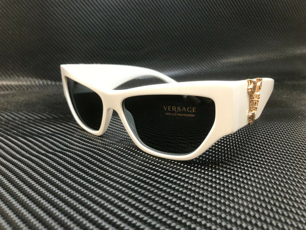 Versace Women's White Gold Emblem Sunglasses